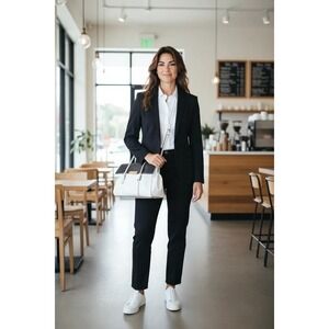 A.Bellucci White &Black Leather Handbag